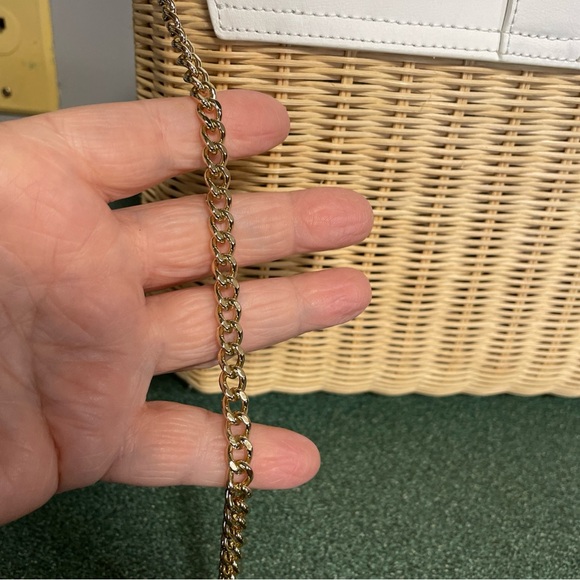 Talbots Rattan and White leather shoulder bag - Picture 10 of 10